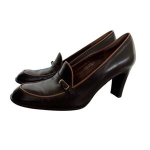 Vintage Coach Chocolate Brown Loafer Heels